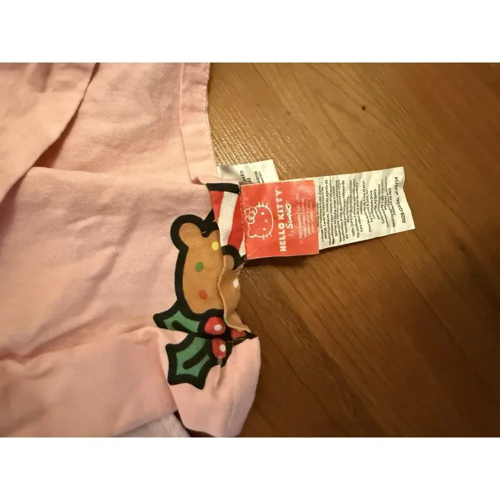 Hello Kitty Christmas Shower Curtain 70x72 Gingerbread + Hand Towel PINK PREOWN
